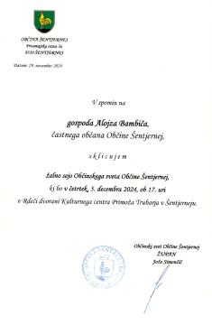 Žalna seja v spomin na častnega občana Alojza Bambiča
